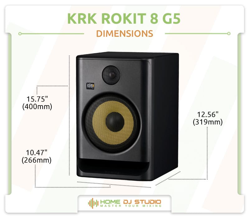 KRK Rokit 8 G5 Dimensions.