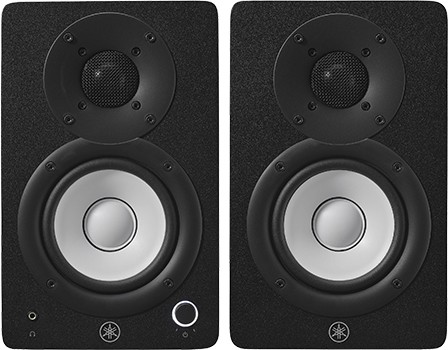 Front view of the Yamaha HS4 studio monitors.