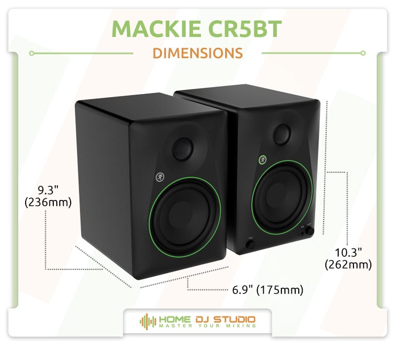 Mackie CR5BT Dimensions.