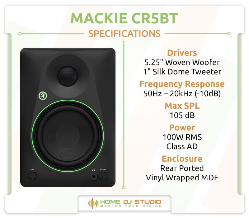 Mackie CR5BT Specifications.
