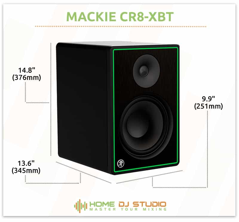 Mackie CR8-XBT Dimensions.