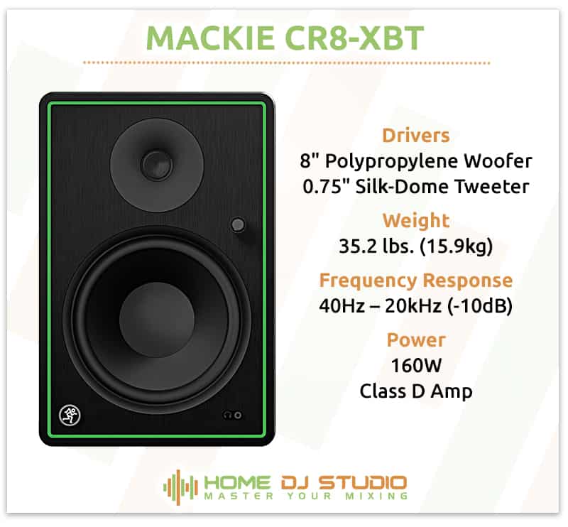 Mackie CR8-XBT Specifications.