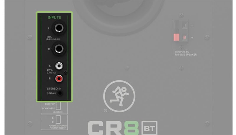 Mackie CR8BT Connection Options.