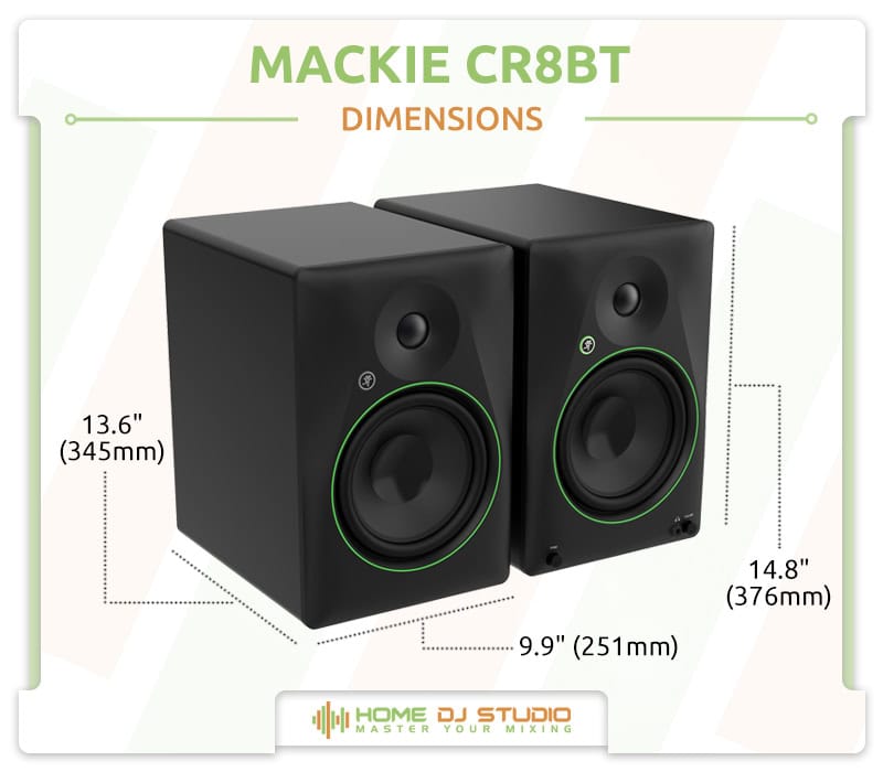 Mackie CR8BT Dimensions.