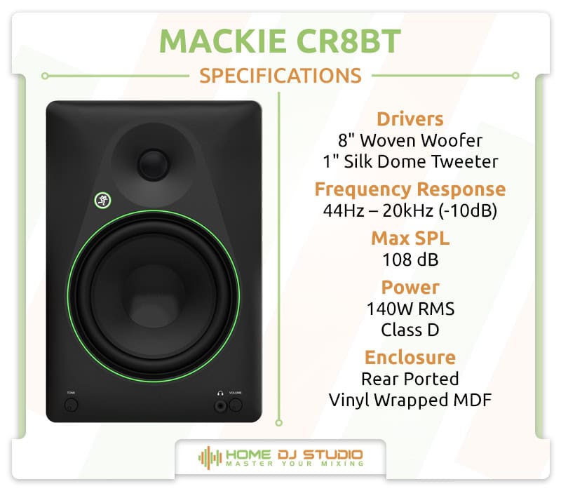 Mackie CR8BT Specifications.