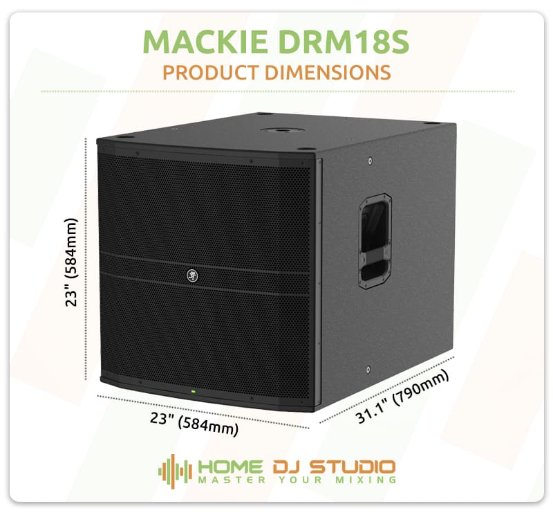 Mackie DRM18S Dimensions.