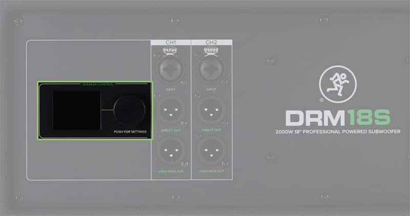 Mackie DRM18S Tuning Panel.