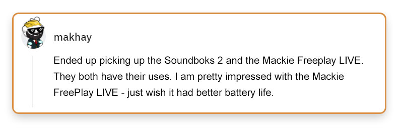 Mackie FreePlay LIVE reviews.