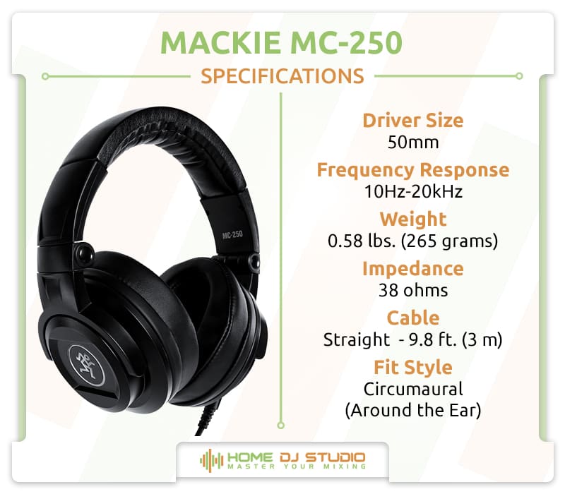 Mackie MC-250 Specifications.