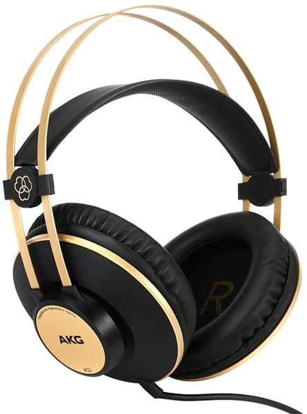 Three-quarter view of the AKG K92 headphones.