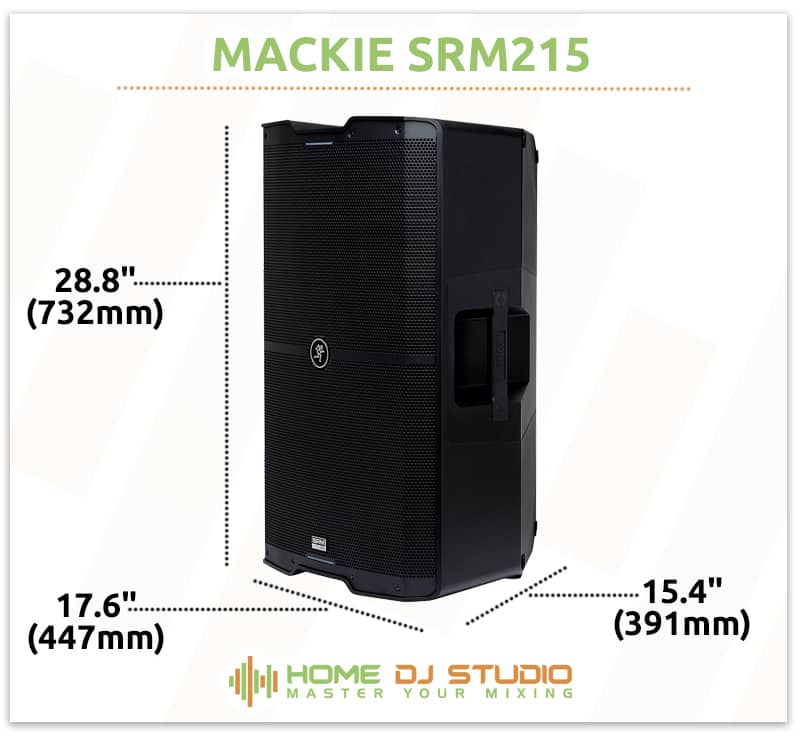 Mackie SRM215 Dimensions.