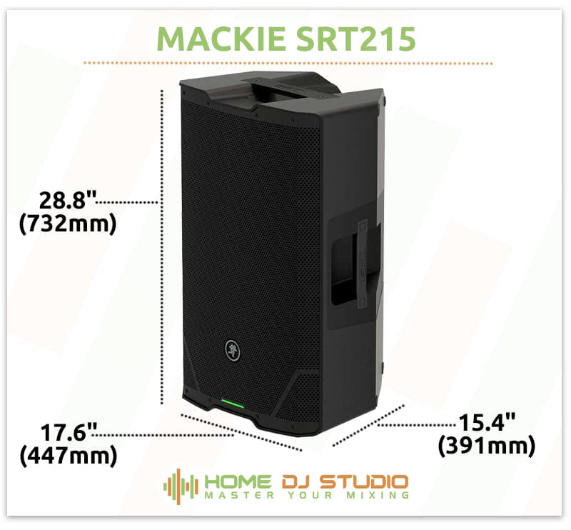 Mackie SRT215 Dimensions.