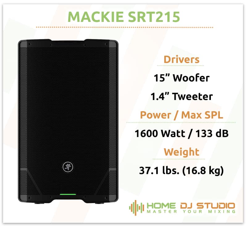Mackie SRT215 Specifications.