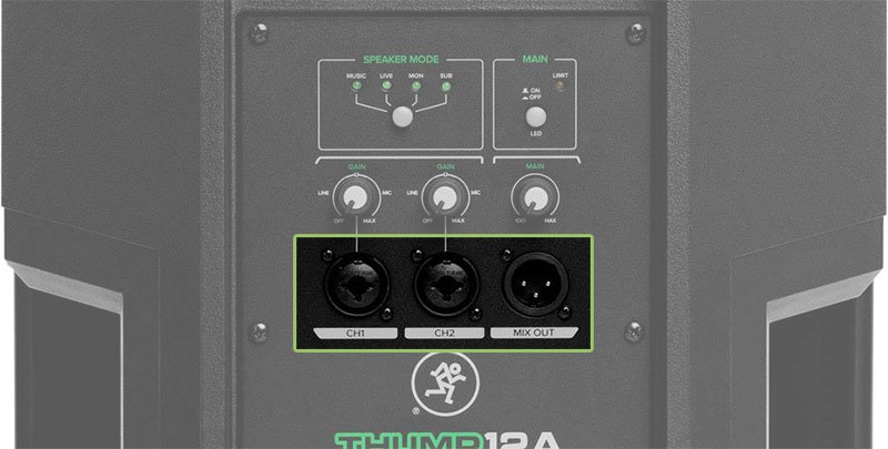 Mackie Thump 12A Connections.