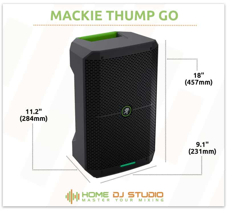 Mackie Thump Go Dimensions.