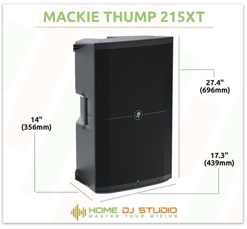 Mackie Thump215XT Dimensions.