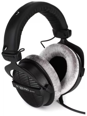 Three quarter view of the Beyerdynamic DT 990 headphones