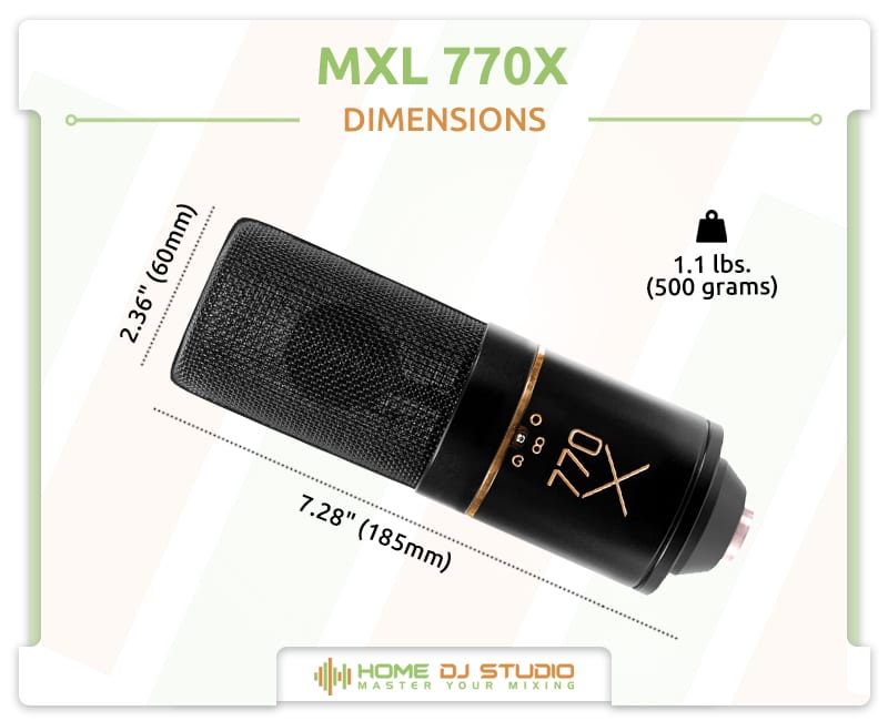 MXL 770X Dimensions.