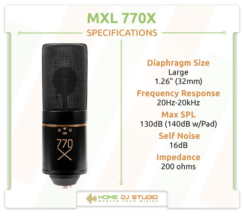 MXL 770X Specifications.