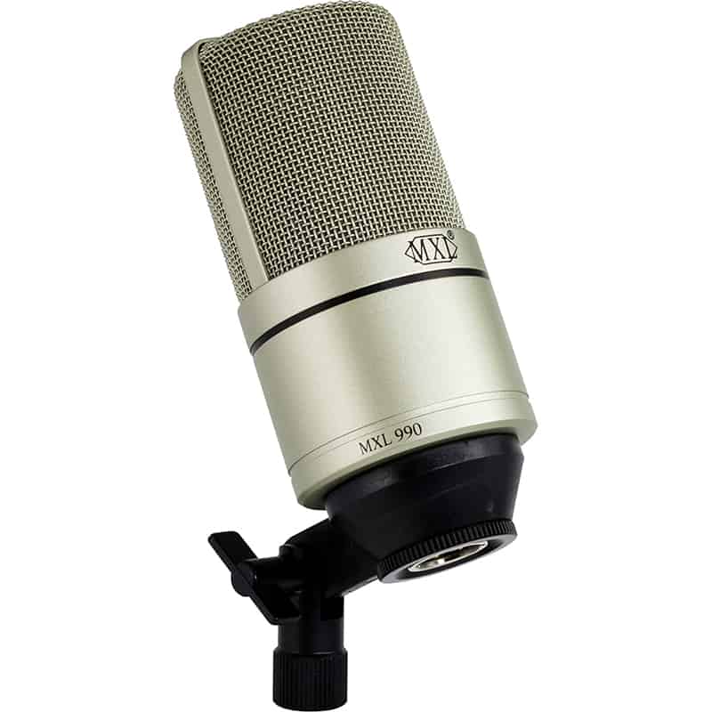 MXL 990 with the microphone stand attachment.