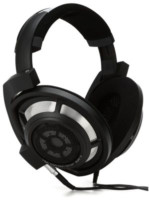 Three quarter view of the Sennheiser HD 800 S headphones.