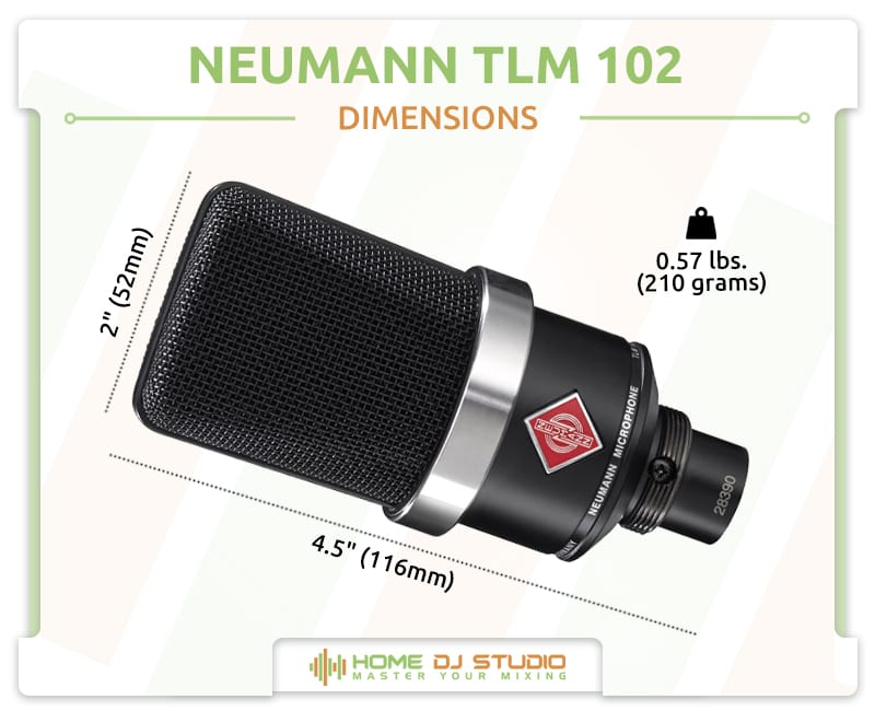 Neumann TLM 102 Dimensions.