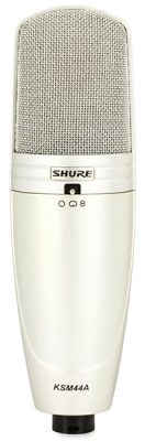 Front view of the Shure KSM44A microphone.