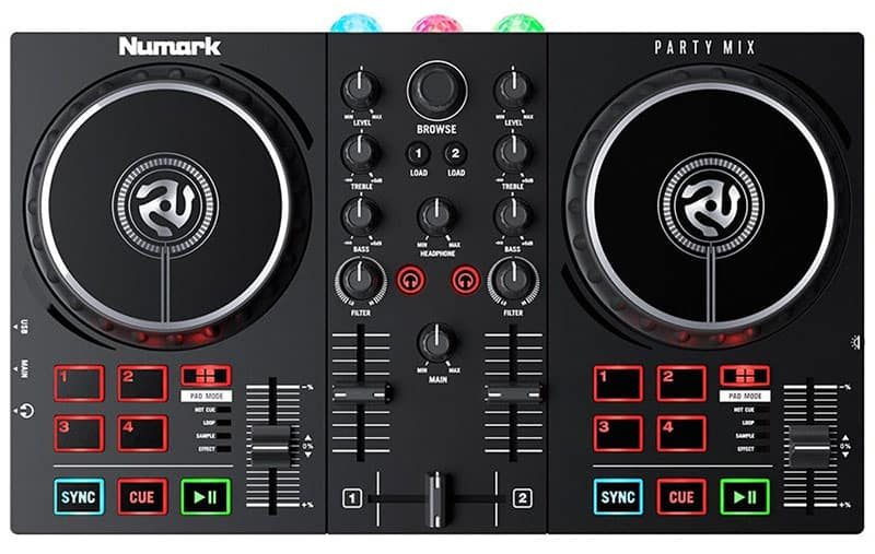 Top view of the Numark Party Mix II DJ Controller