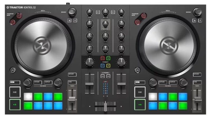 Top view of the Traktor Kontrol S2 Mk3