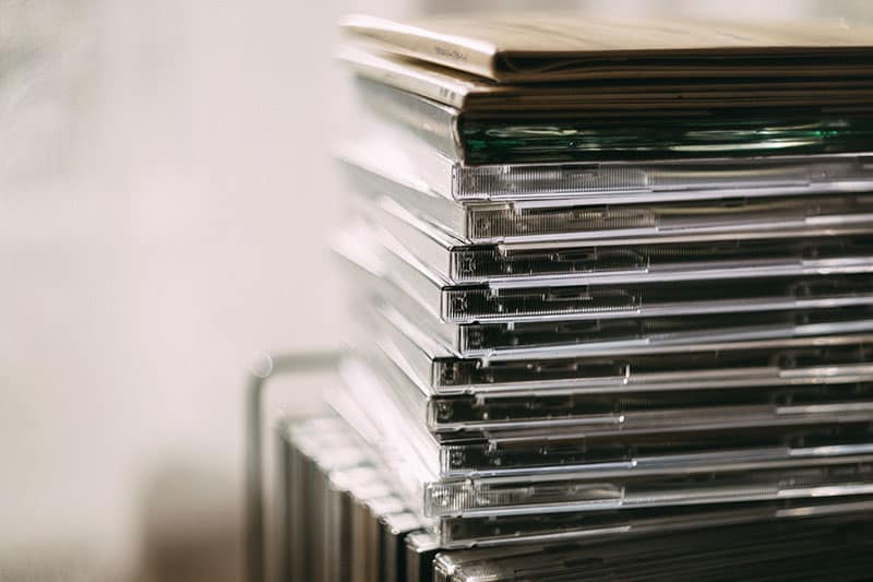 Stack of CD cases