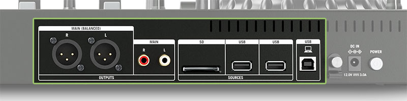 Numark Mixstream Pro Connections.