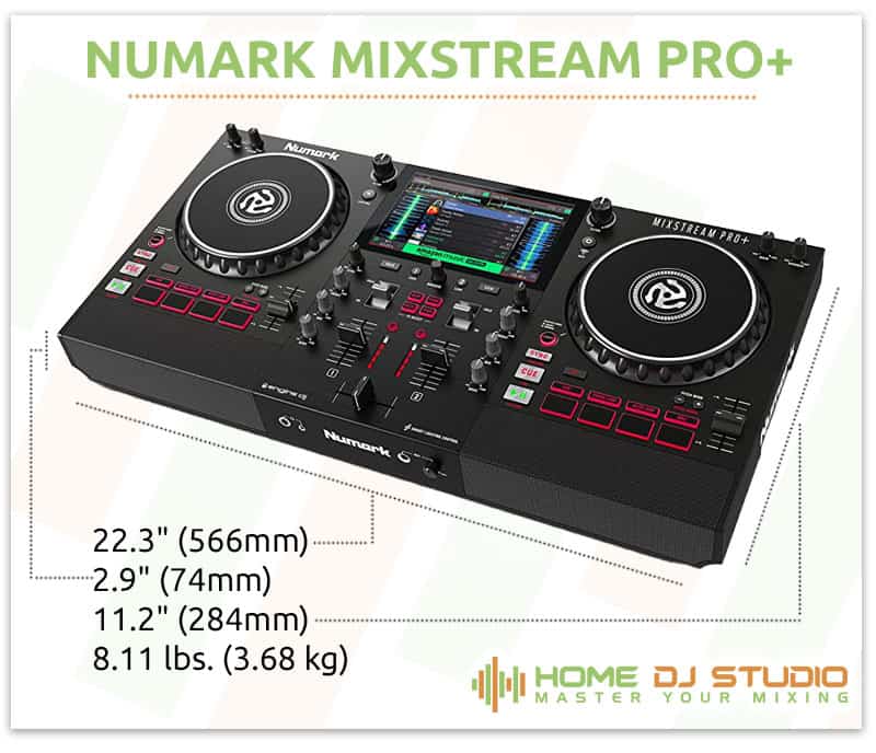 Numark Mixstream Pro+ Dimensions.