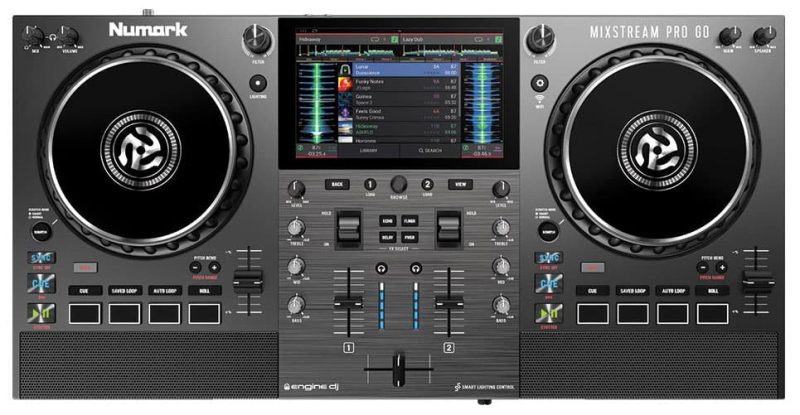 Top view of the Numark Mixstream Pro Go DJ Controller.