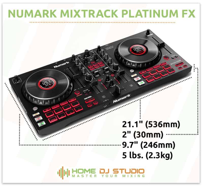 Numark Mixtrack Platinum FX Dimensions