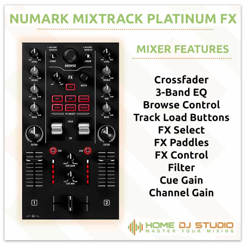 Numark Mixtrack Platinum FX Mixer Section