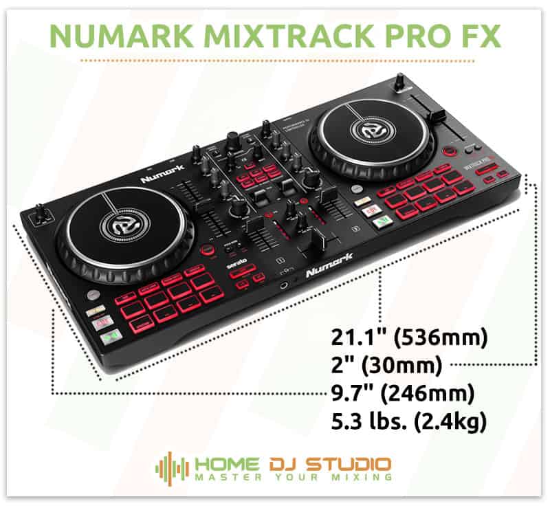 Numark Mixtrack Pro FX Dimensions