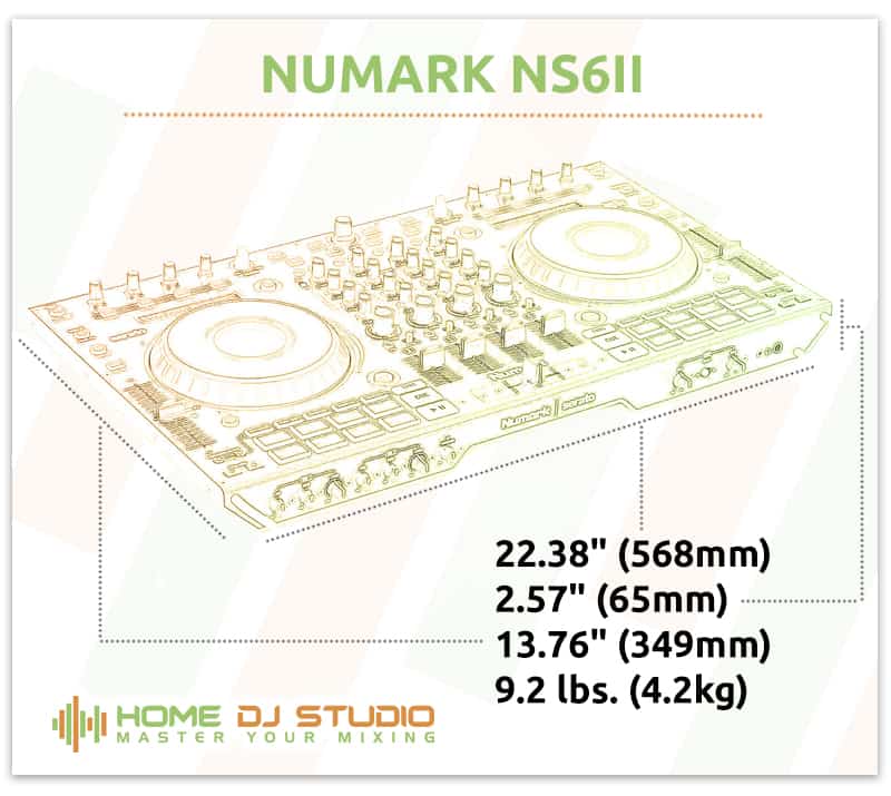 Numark NS6II Dimensions