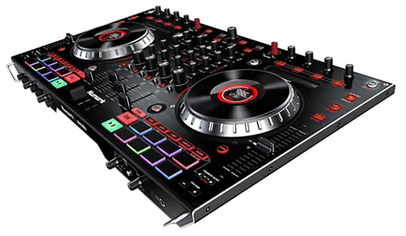 Three quarter view of the Numark NS6 II DJ Controller