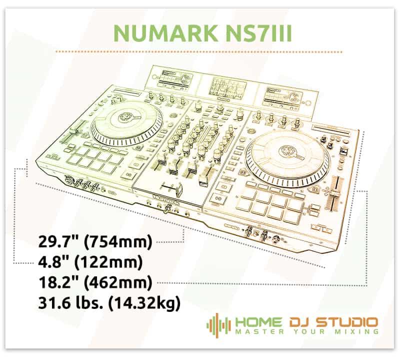 Numark NS7III Dimensions