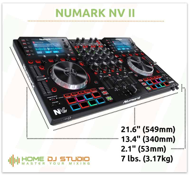 Numark NV II Dimensions