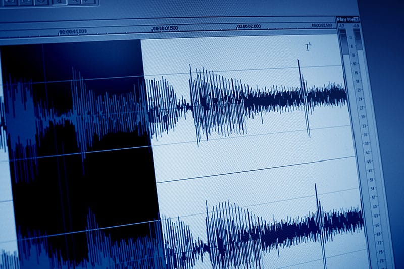 Image showing a waveform in audio editing software.