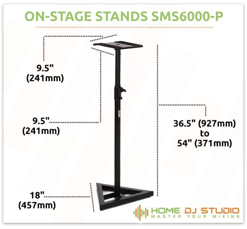 On-Stage Stands SMS6000-P Dimensions