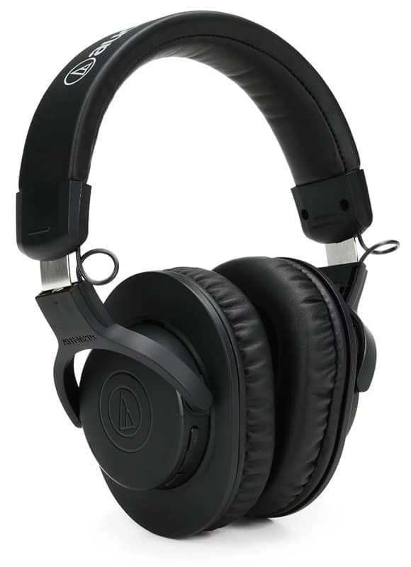 Three quarter view of the Audio-Technica ATH-M20xBT headphones.