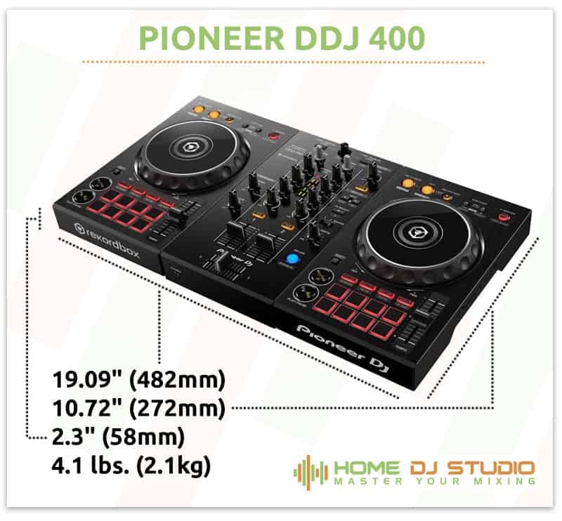 Pioneer DDJ 400 Dimensions