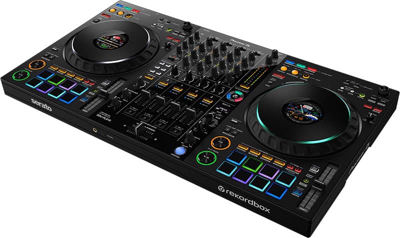 Three-quarter view of the Pioneer DDJ-FLX10 DJ Controller.