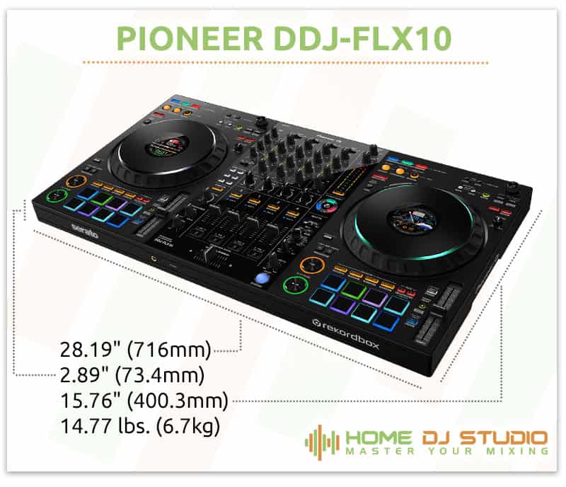Pioneer DDJ-FLX10 Dimensions.