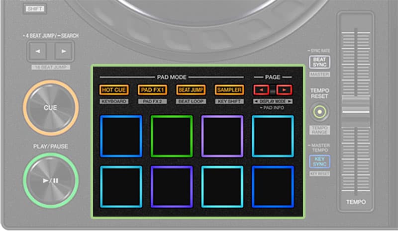 Pioneer DDJ-FLX10 Performance Pads.