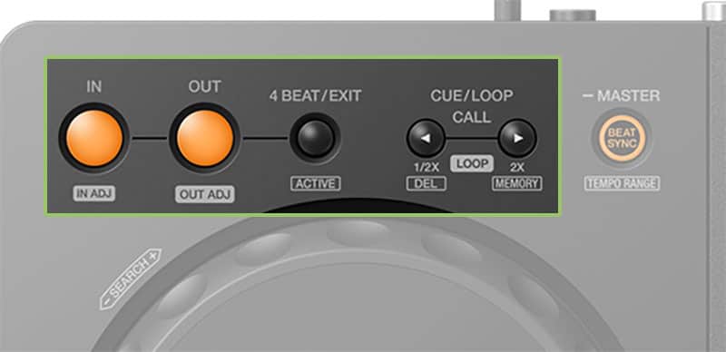 Pioneer DDJ-FLX4 Looping Controls.