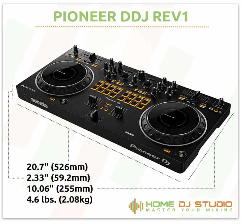 Pioneer DDJ-REV1 Dimensions.