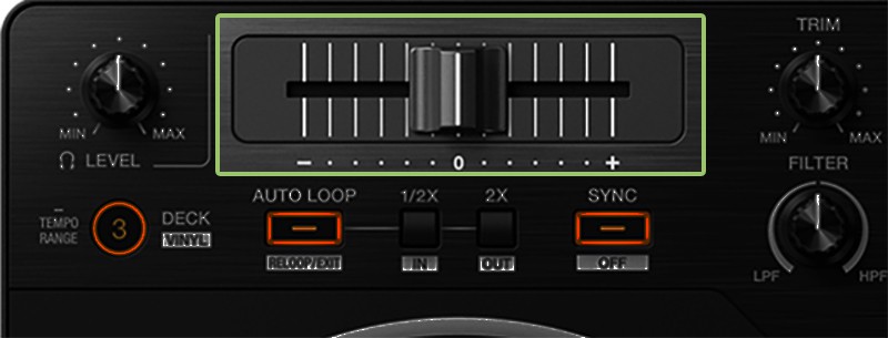 Pioneer DDJ-REV1 Pitch Fader.